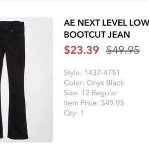 American Eagle Outfitters Next Level Low Bootcut Jeans - Black